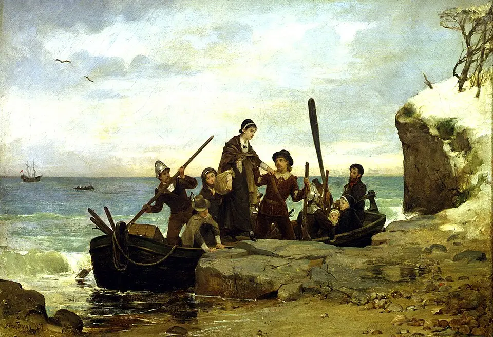 The Landing of the Pilgrims 1877 by Henry A Bacon